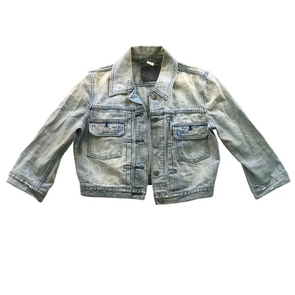 Levi's Strauss & Co. Kids Denim Jacket Small Blue Denim Collared Button Up - Picture 1 of 14